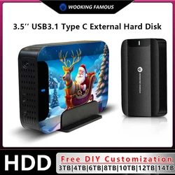 WOOKING FAMOUS HD 3TB 4TB 6TB 3.5''USB3.1 TypeC Portable External Hard Drive Disk HDD for PC/Mac/Desktop/PS4/PS5