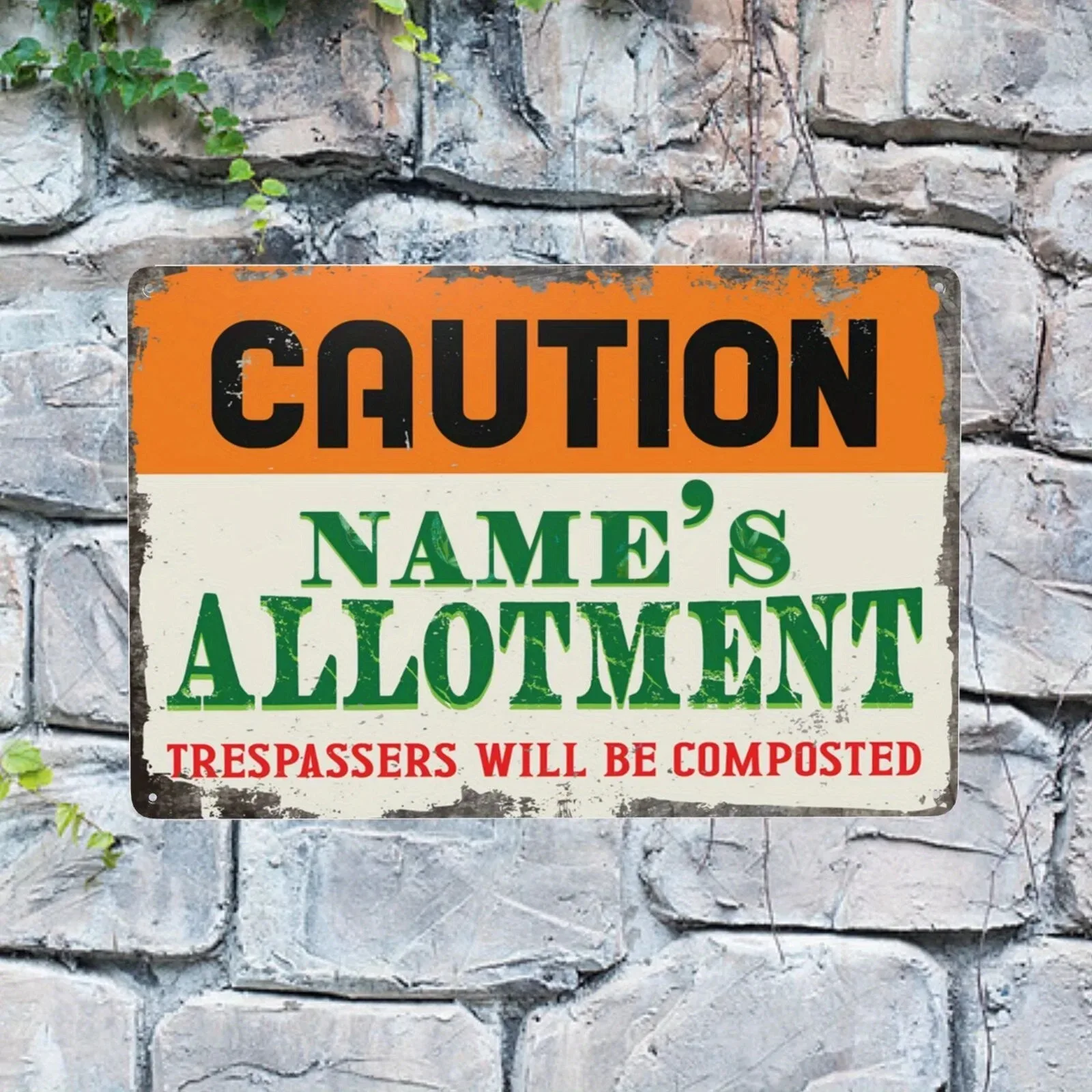 1pc 8×12In (20×30cm) 2D Flat Vintage Rustic Custom Warning Plaque Indoor Outdoor Garden Yard Wall Decor Gift