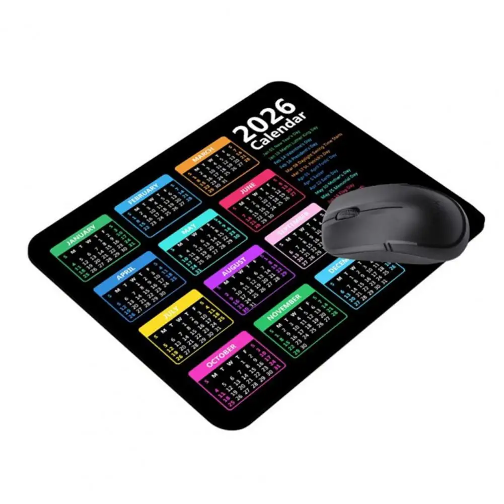لوحة ماوس مع تقويم 2026 لوحة ماوس غير قابلة للانزلاق 2026 لوحة ماوس تقويمية للمنزل والمكتب قاعدة مطاطية مضادة للانزلاق للكمبيوتر #3