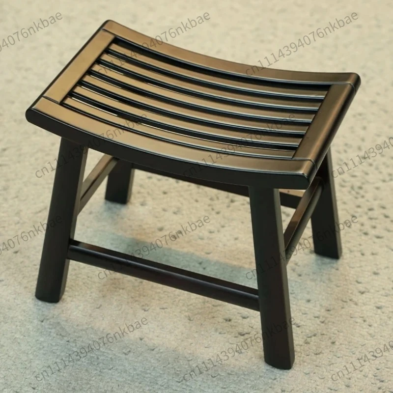 Foldable Bamboo Shower Bench Drainage Anti Slip Bathroom Stool For Elderly