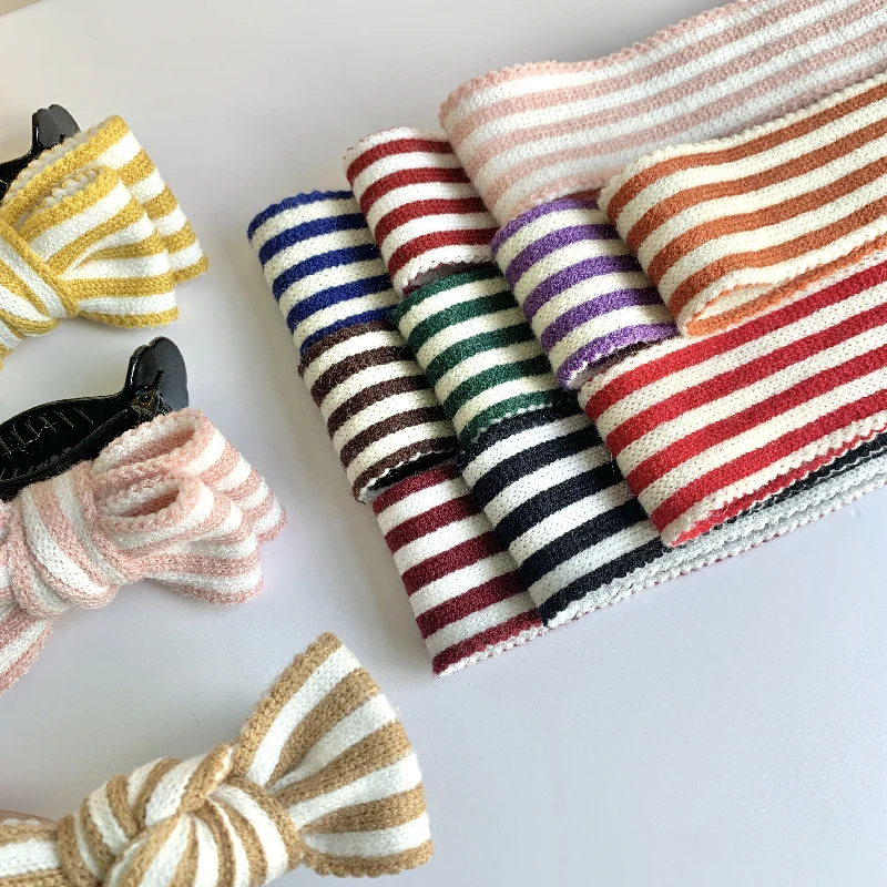 50mm Thick Striped Girl Ribbon Yarn Knitted Embroidery Wide Webbing Tape For Hair Bows Uniform Clothing Handmade Crafts Material