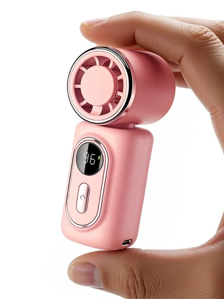 Tragbarer Mini-Ventilator, kleiner Handventilator, 5 Geschwindigkeiten, 3000 mAh, USB wiederaufladbar, LED-Anzeige, 180° ° Drehbare Clip-Kühlventilatoren – Detail 19