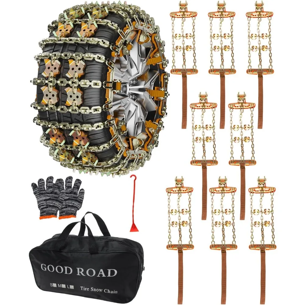 

Универсальные регулируемые снежные цепи для легковых автомобилей, внедорожников и пикапов, 8,7-11,1 дюйма, 8 шт.