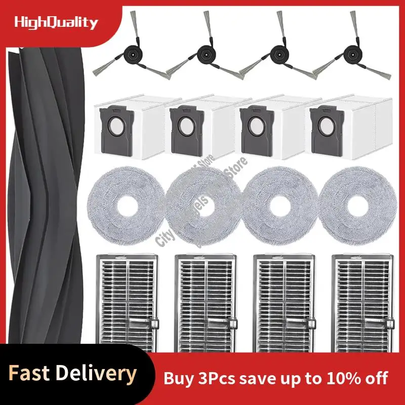 

COFA-Для пылесоса Dreame X40 Ultra / X40 Pro / S30 Pro Ultra Основная боковая щетка HEPA-фильтры Мешки для пыли Накладки для швабры Комплект деталей