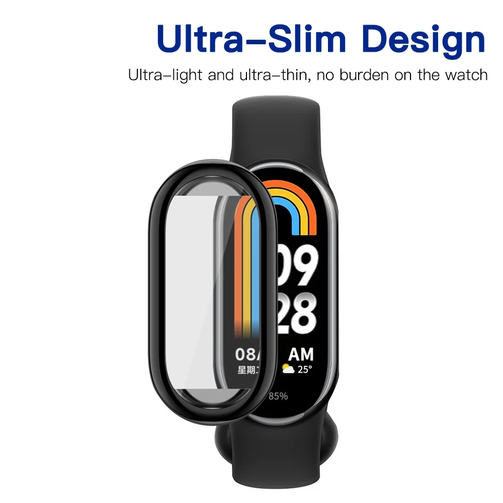 TPU Soft Protective Cover For Xiaomi Mi Band 8 Case Full Screen Protector Shell Bumper Plated Cases For Mi Band 8 Smart Watch