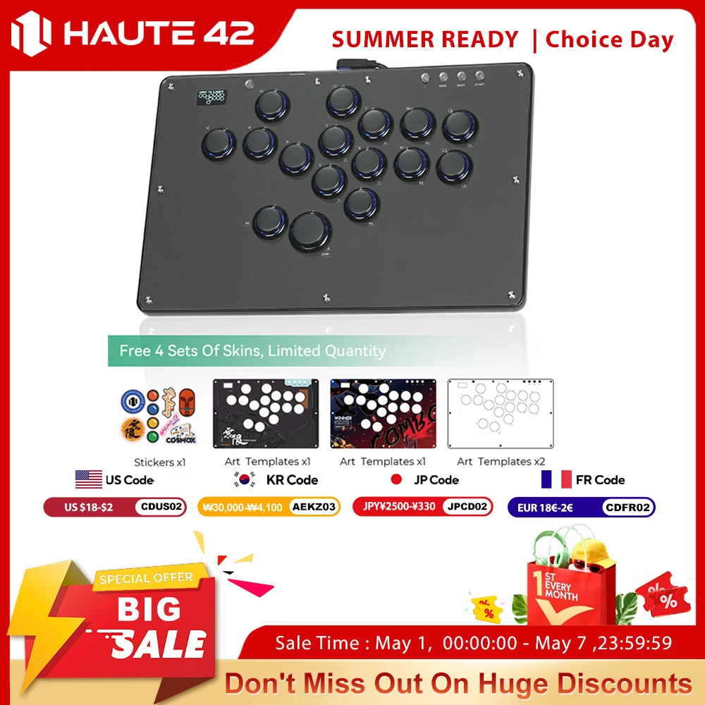 manette-de-jeu-haute42-fightstick-controleur-sans-levier-avec-boutons-hitbox-pour-pc-ps4-ps5-switch-manette-de-jeu-d'arcade