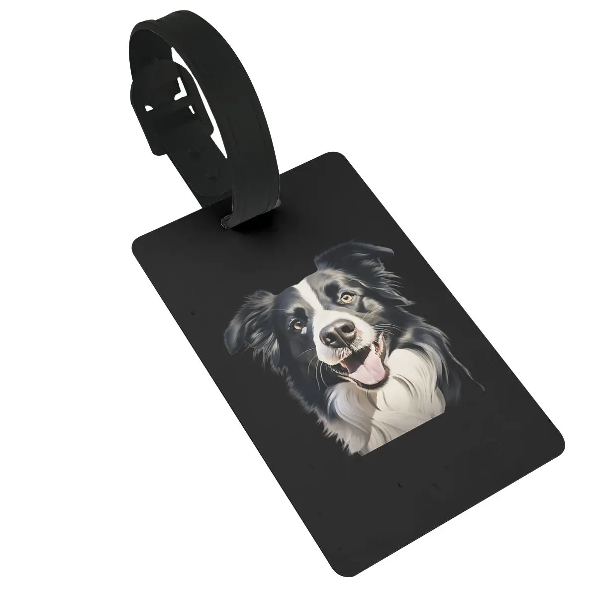 Border Collie-Étiquettes de bagage en PVC, accessoires de valise de voyage, étiquette d'embarquement de bagages, porte-étiquette portable, nom et adresse d'identification, mode