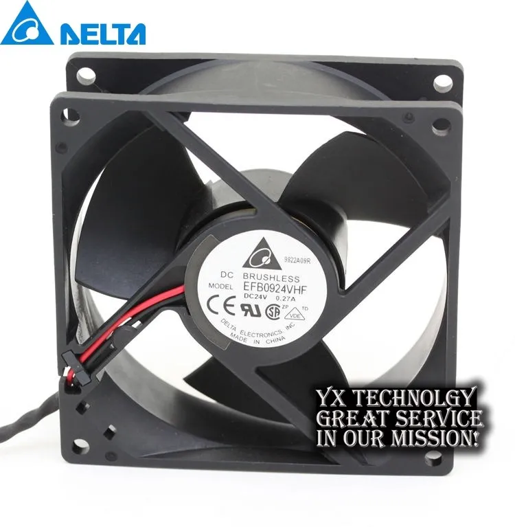 

EFB0924VHF 9CM 90mm 9032 24V 0.27A two line drive cooling fan for Delta 90*90*32mm