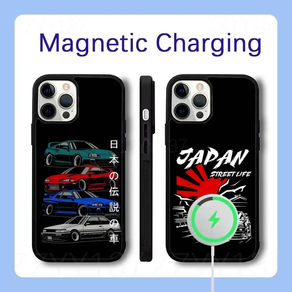 

Japan JDM Sports Car Phone Case For iPhone 17,16,15,14,13,12,11,Pro,Max,Plus,Air,Mini,SE Magsafe Magnetic Wireless Charging