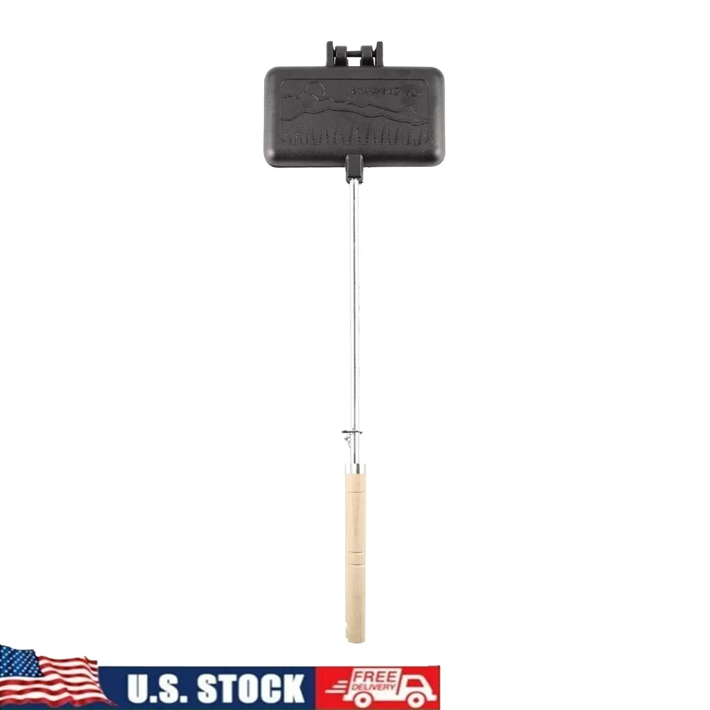 

Double Cast Iron Camp Cooker Removable Handles Pre-Seasoned Non-Stick Cooking Surface Reinforced Hinge Instruction Book Easy