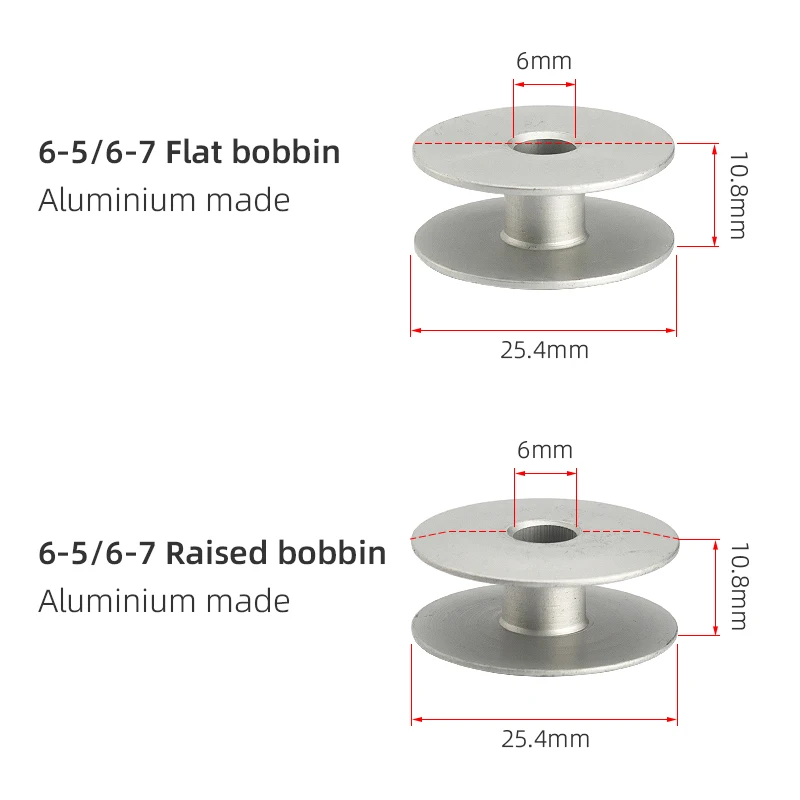 100pcs Aluminiu Bobbin For Industrial Pattern Sewing Machine Synchronous Feed Sewing Machine 6-5 6-7