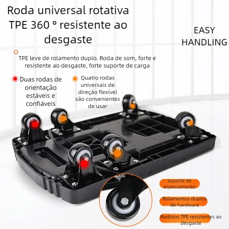 Hand Carts Trolleys Retractable Small Foldable Flatbed Transport Cart Portable, Silent Hand Cargo Cart Material Handling Tools