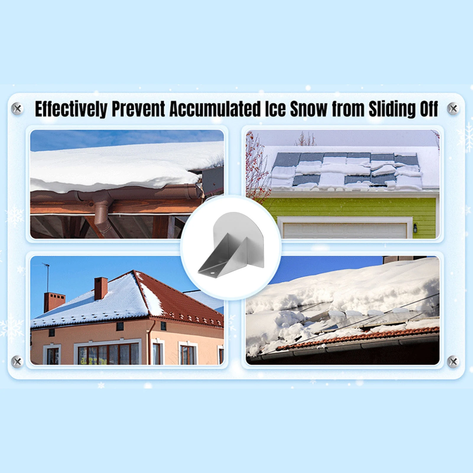 Roof Snow Guard Snow Guards for Metal Roof Stainless Steel Rugged Weather Proof Snow and Ice Block Stops for Home Roof Snow Stop