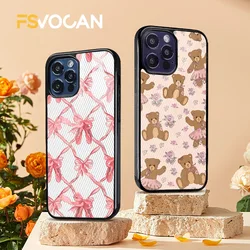 Bear-y Ballet Case For iPhone 16 Max 17 On Pointe Pink For Apple iPhone 15 14 13 12 11 Pro Max Floral Fashion Hot Selling