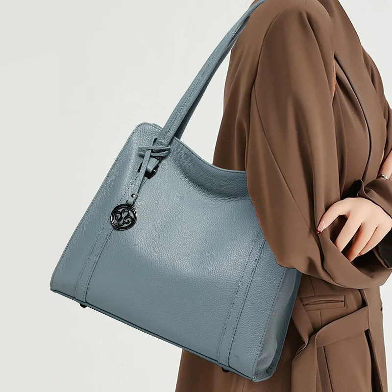 Women's Handbag Summer 2026 New Style Large-Capacity Mummy Bag Genuine Leather Tote Bag Shoulder Crossbody Travel Bag