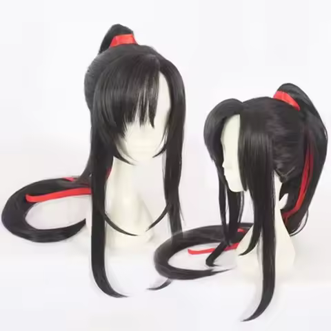 Wei Wuxian Wig Anime Mo Dao Zu Shi Grandmaster of Demonic Cultivation Lan Wangji Cosplay Ancientry Wig + Wig Cap