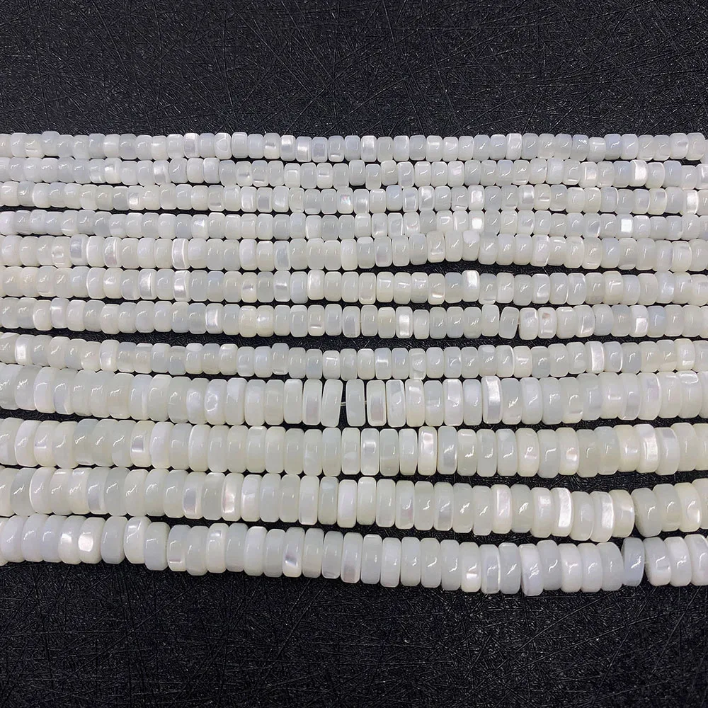 2x3mm Natural Shell Beads Cylindrical Mother of Pearl Shell Loose Spacer Beads for Making Jewelry Bracelet Accessories Wholesale