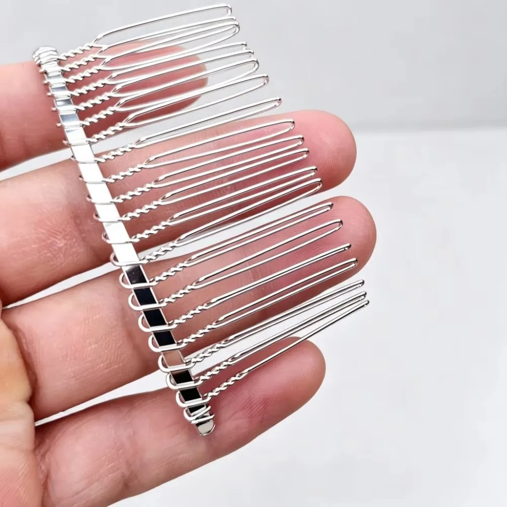 5pcs Gold Silver Black Wire Headband Bride Hair Comb Korean Simple Crown Hairpin 10/15/20/30 Teeth