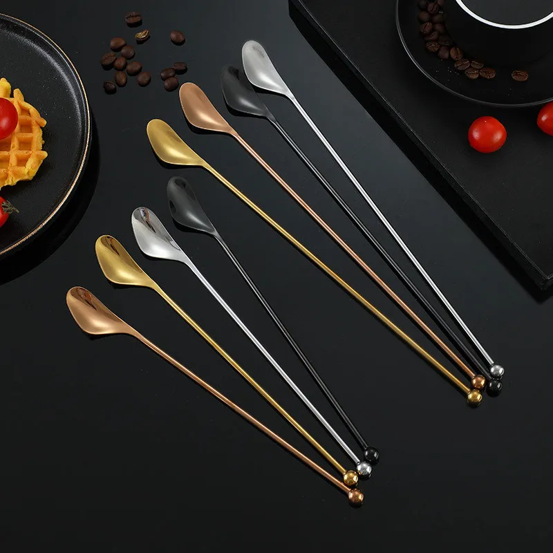 304 Stainless Steel Long Handle Bar Spoon Double Head Bartender Cocktail Swizzle Sticks Stirring Rod Stick Kitchen Accessories