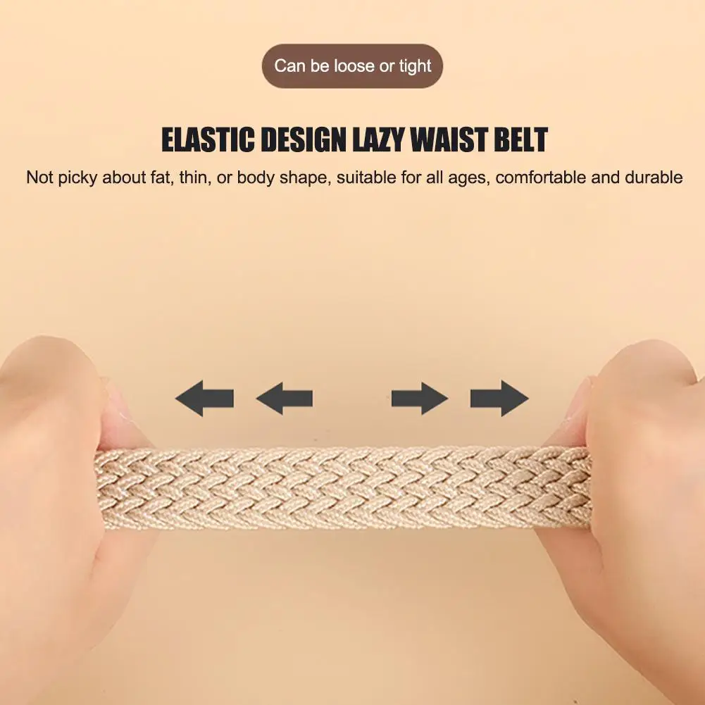 120-130cm lässig gestrickte Nadel schnalle Männer Gürtel gewebte Leinwand elastisch erweiterbare geflochtene Stretch gürtel für Frauen Jeans weiblich b h9v5 – Detail 9