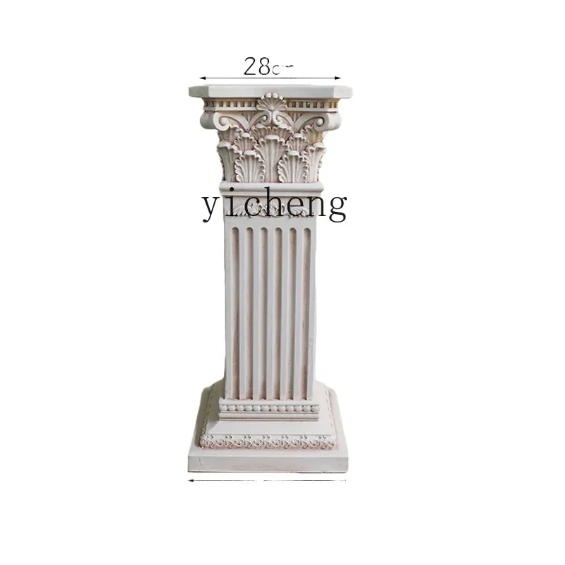 Roman Column Decorative Ornament European Garden Courtyard Wedding Display Stand Gypsum Outdoor Flower Pot Flower Stand BaseL7
