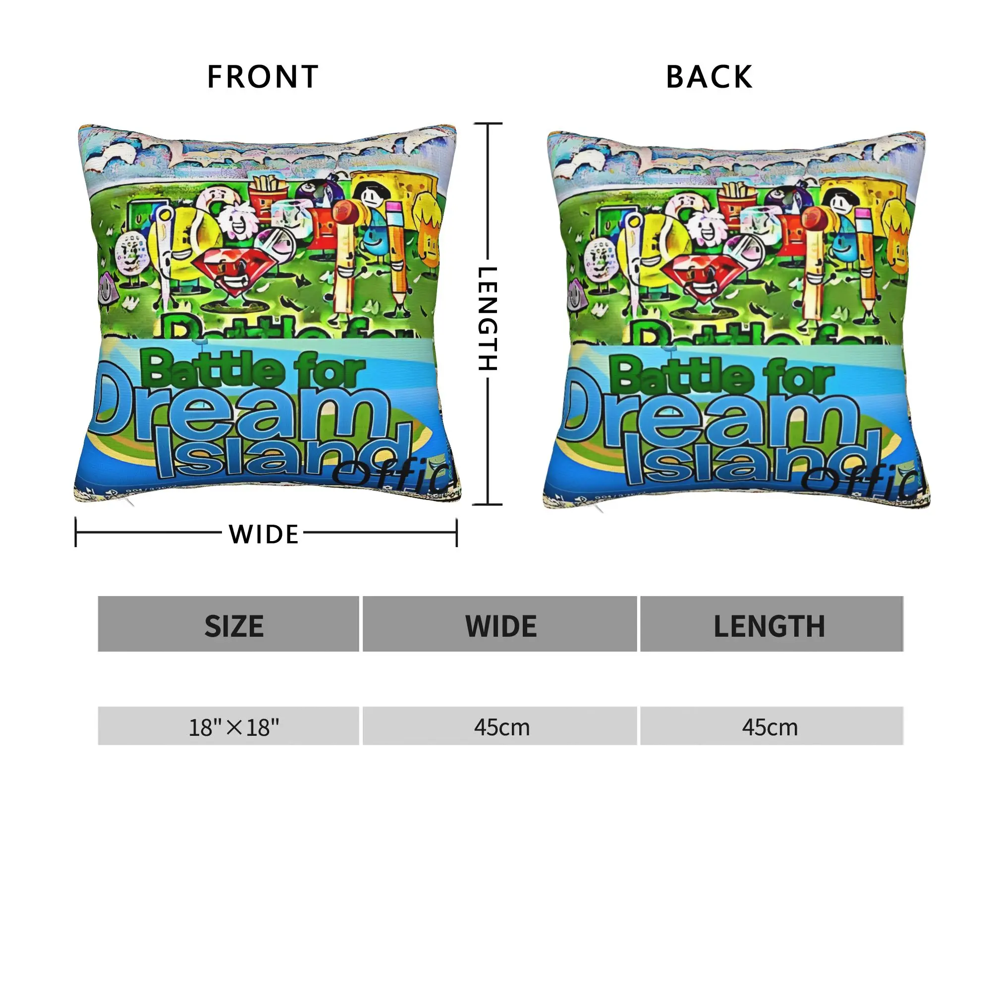 BFDI Inanimate Insanity All Characters Pillow Cover  Square Cushion Cover Novelty Pillow Case For Couch Sofa Bedroom