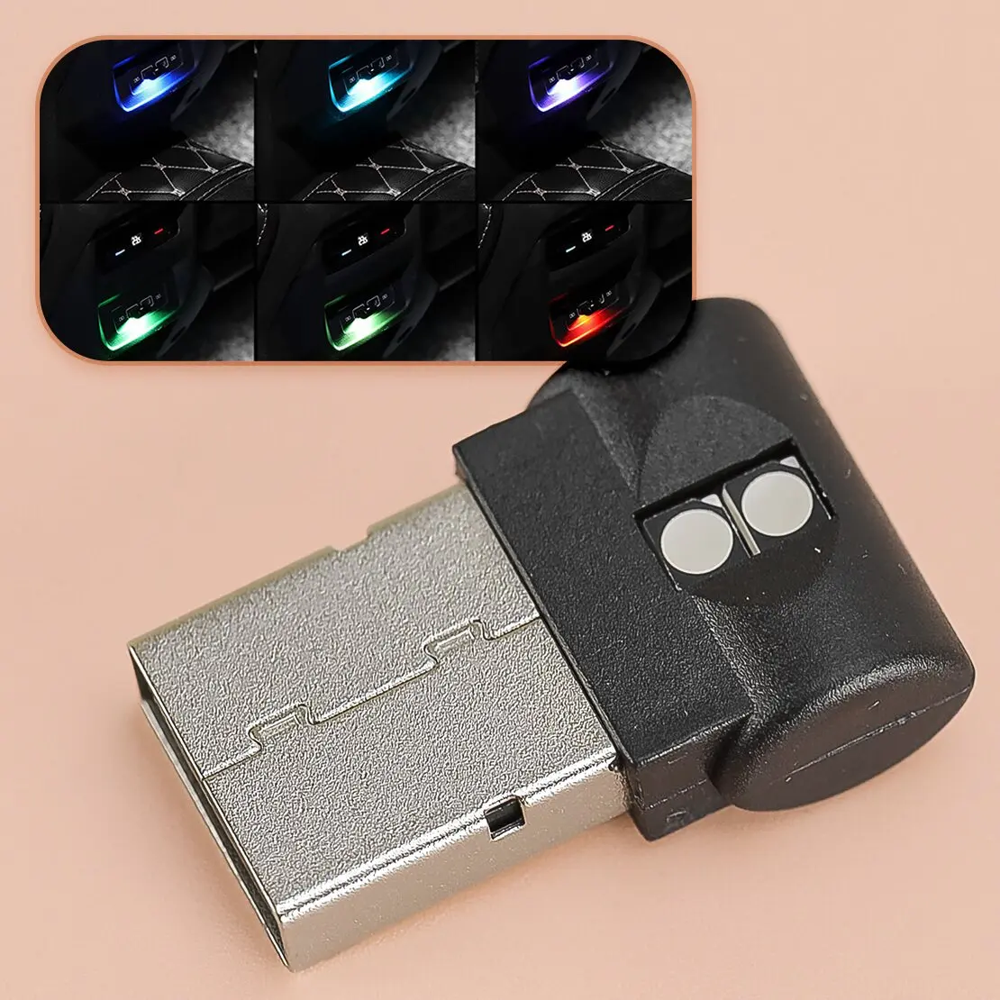 

NEW 5V Mini USB LED Atmosphere Ambient Light Lamp Bulb 7 Colors Adjustable Mode Car Interior Accessory