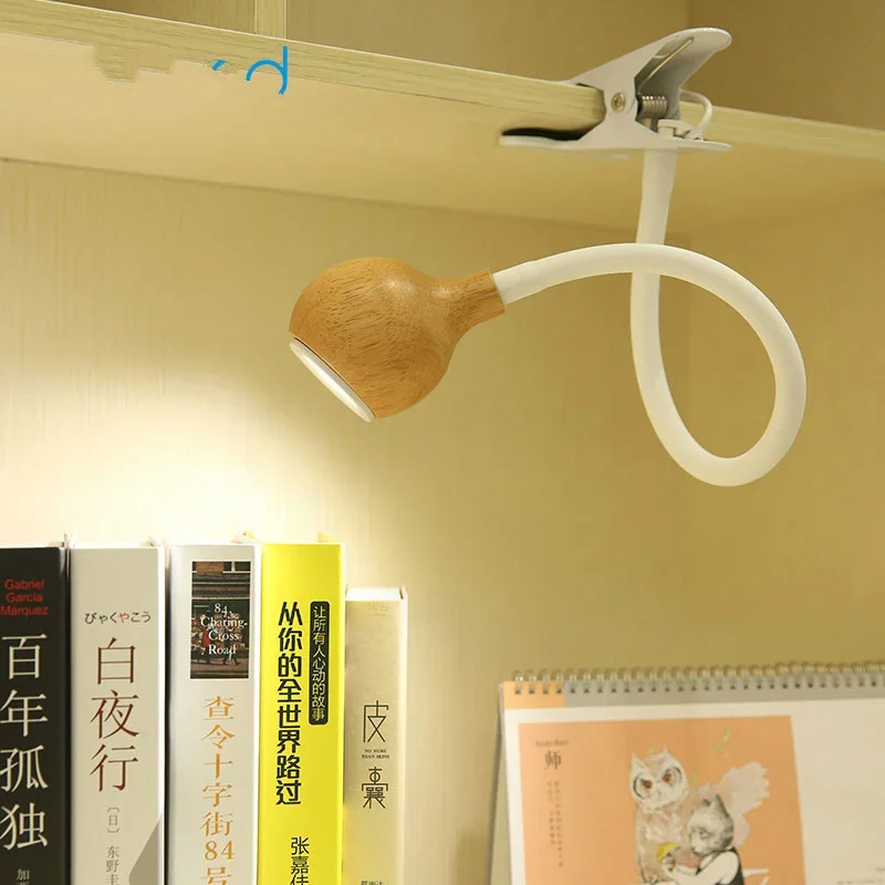 

Nordic Crude Wood Desk Light Bedroom Beside Clip Lamp Eye Care Reading Desk Lamp For Child, Officer