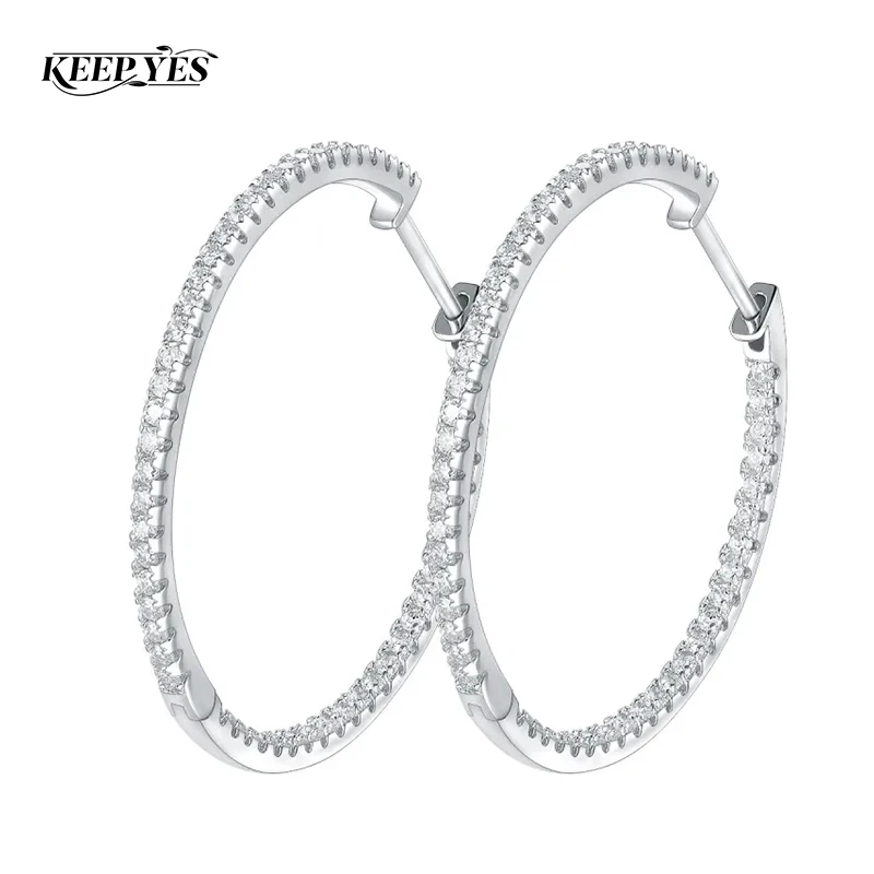 

Серьги-кольца KEEP YES с муассанитом 1,2 мм (общий вес 0,86 карата) для женщин, сверкающие, как бриллианты, из серебра 925 пробы, изысканные ювелирные изделия