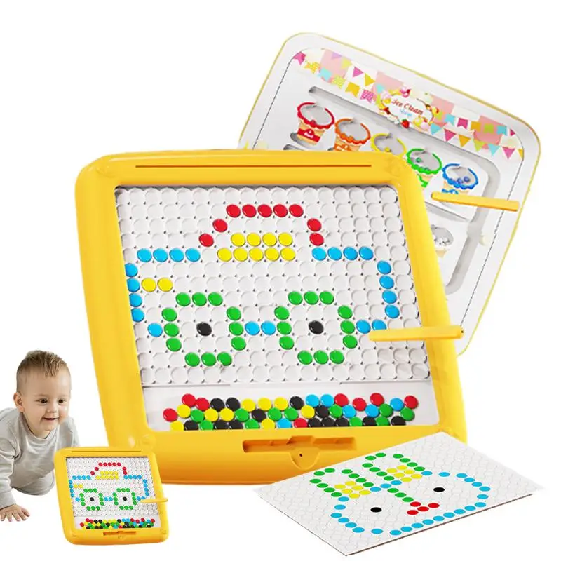 Magnetyczna tablica kreślarska w kropki 2 w 1 Learning Doodle Board Magnetic Dot Art Przedszkole Duże umiejętności motoryczne Zabawki dla dzieci w wieku 3+