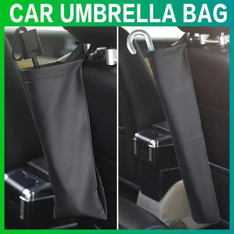 

Car Umbrella Storage Bag Holder Synthetic Leather waterproof Car Seat Back Auto Tidying Accessories Saving-space