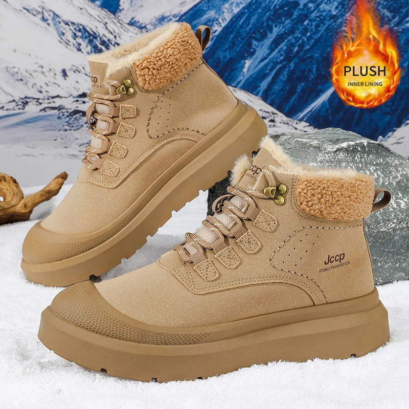 

Зимние ботинки, новая мужская обувь, обувь на платформе, мужские теплые ботинки на плоской подошве, повседневная плюшевая зимняя обувь Botas Mujer, кроссовки