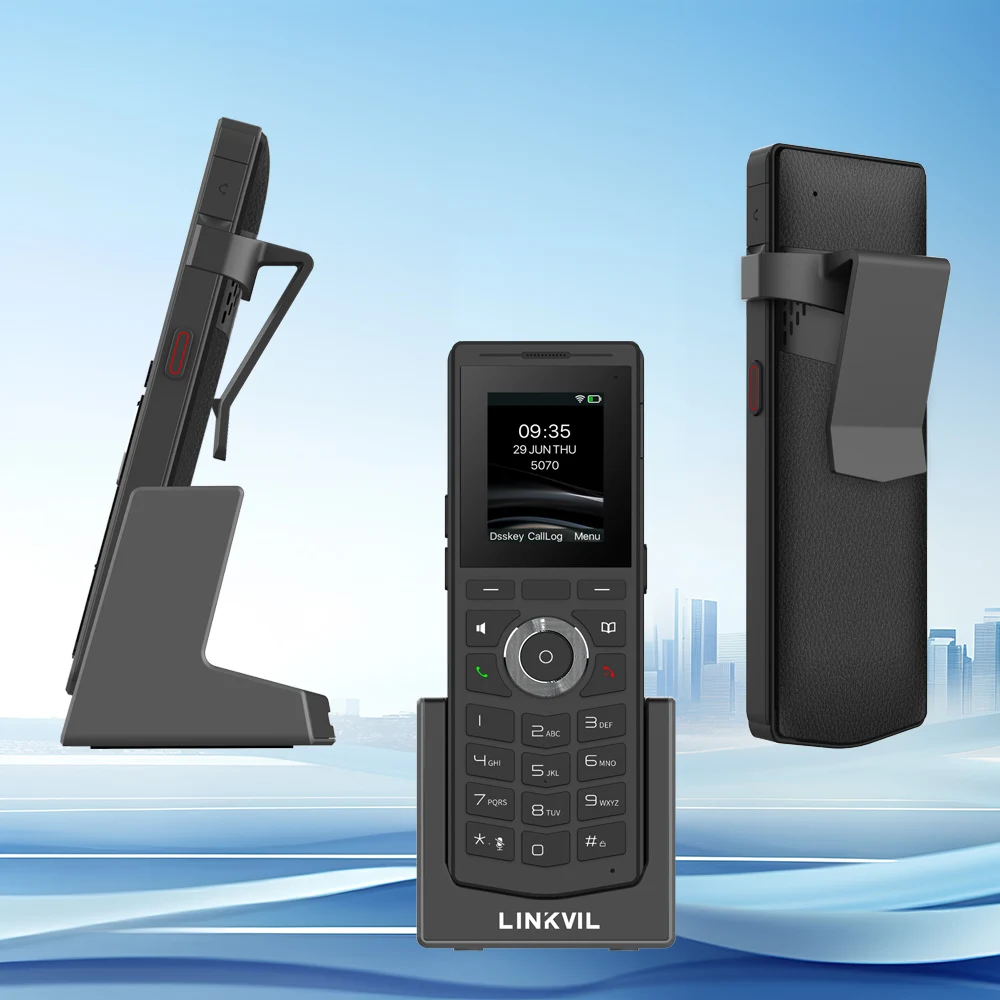 Imagem -06 - Linkvil-telefone ip Portátil Dual Band com Belt Clip Telefone Sip sem Fio Telefone de Carregamento de Bateria de Lítio