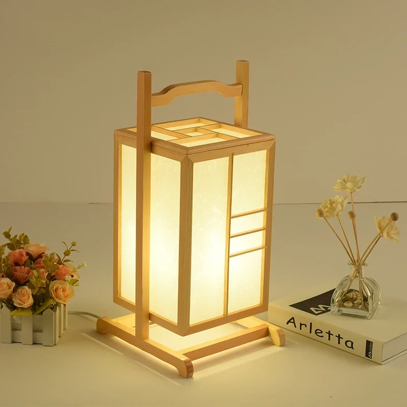 Simple Modern Wood Led Table Lamps Indoor Home Art Decor Study Led Desk Lamp Bedroom Bedside Lamp Solid Wood Droplight Wandlamp