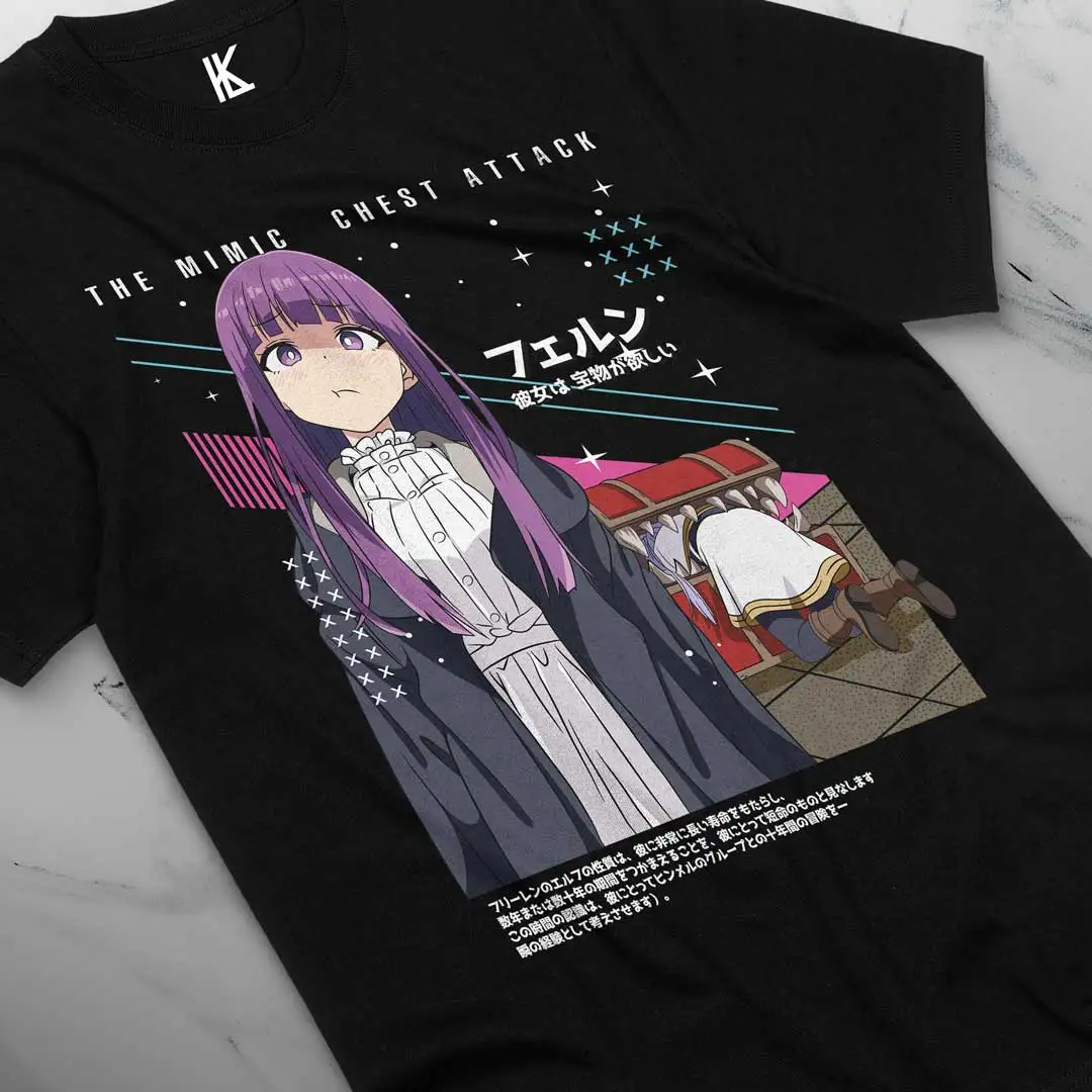 Frieren T-Shirt Beyond Journey's End Fern Stark Anime Girl Sweater Soft Tee Cotton All Size