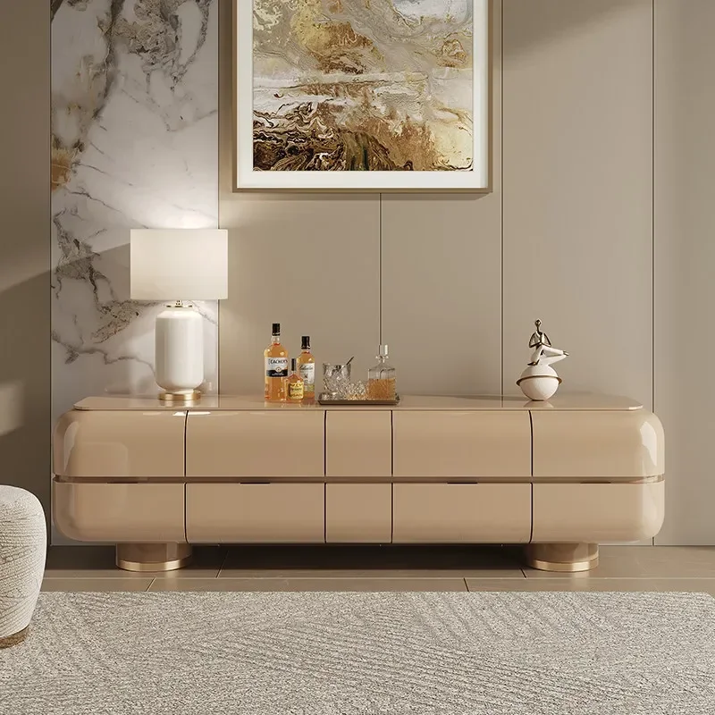 Light luxury paint TV cabinet living room wall storage floor cabinet modern