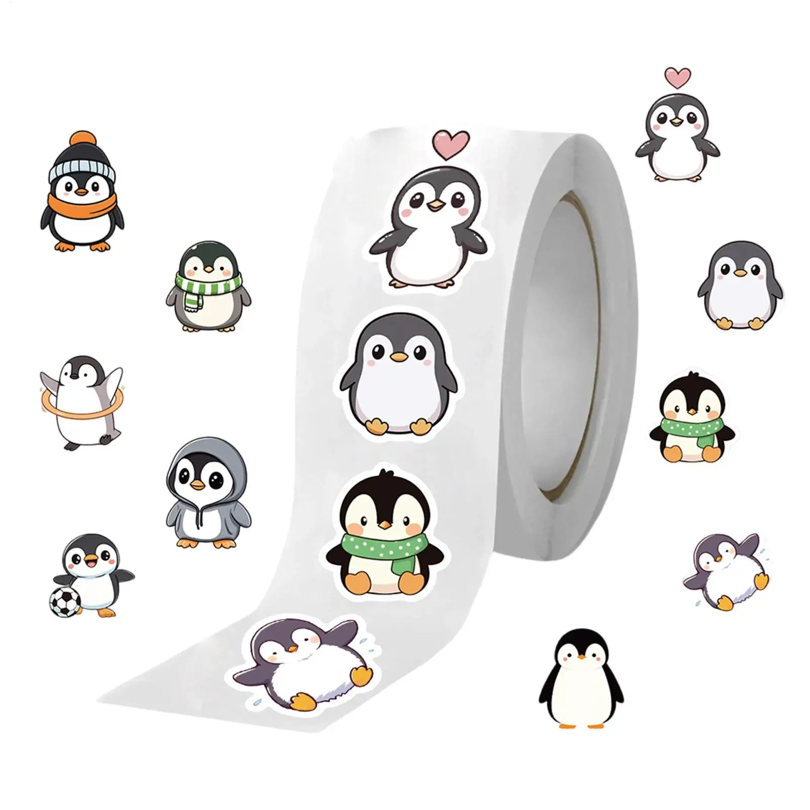 500 Stück lustige Pinguin-Aufkleber, wasserdichte PVC-Cartoon-Tier-Aufkleber, niedliche Laptop-Dekoration für Scrapbooking, DIY-Bastelarbeiten, Geschenk