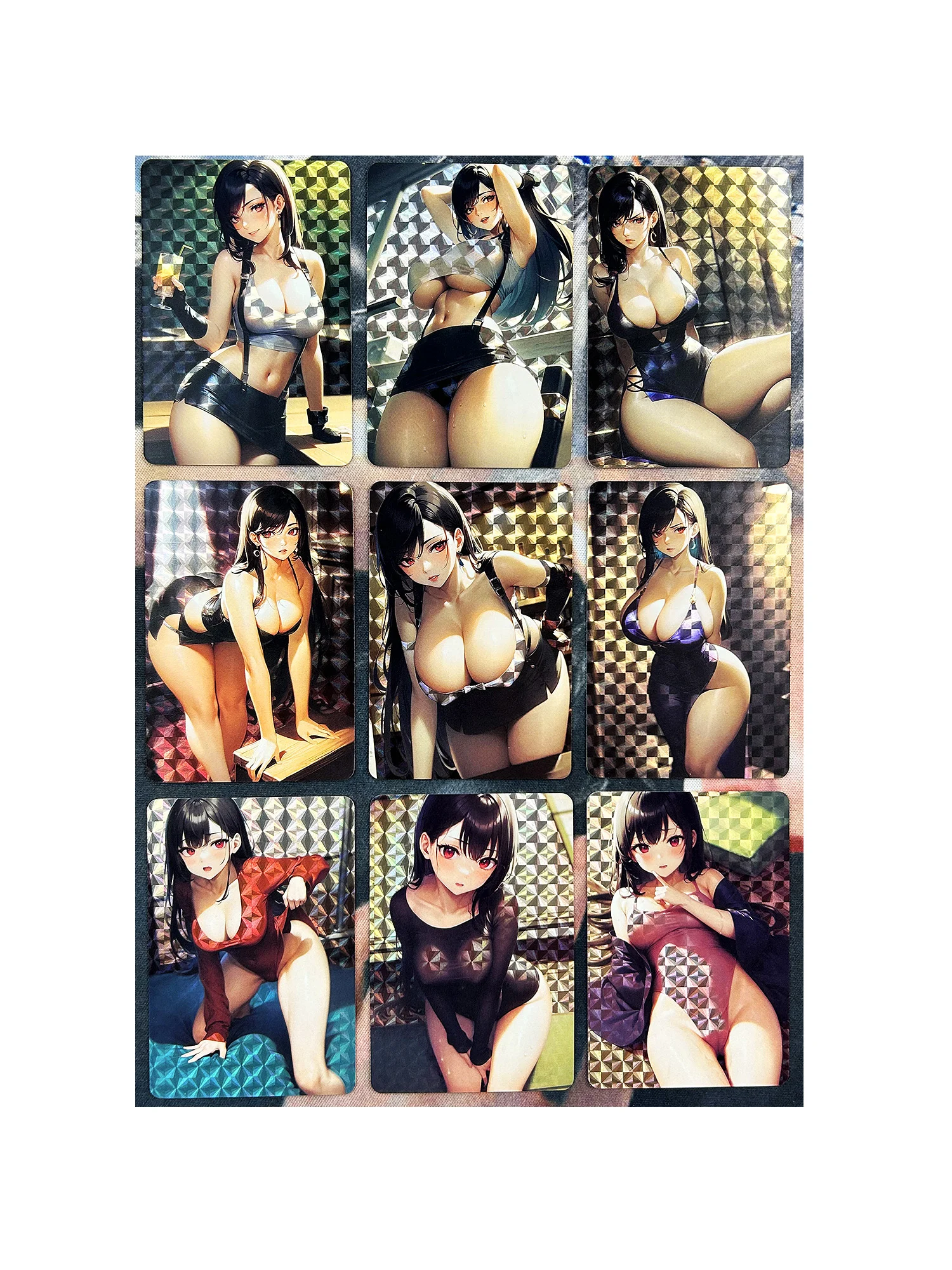 9pcs/set ACG Beauty Tifa Refraction Boutique Suit Sexy Girls Toys Hobbies Hobby Collectibles Game Anime Collection Cards