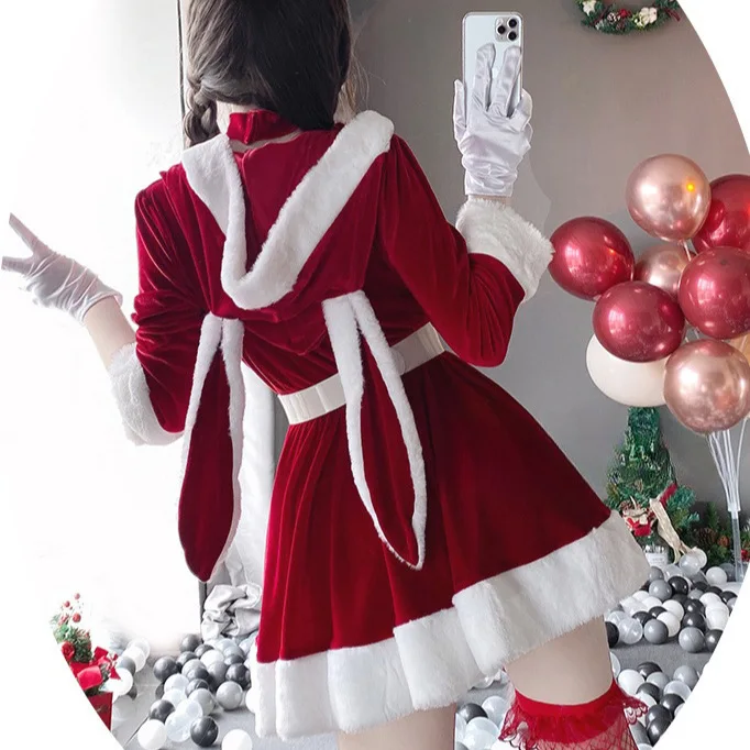 New Christmas Costume Live Streaming Host Uniform Seduction Sexuality Maid Costume Cosplay New Year Christmas Costume