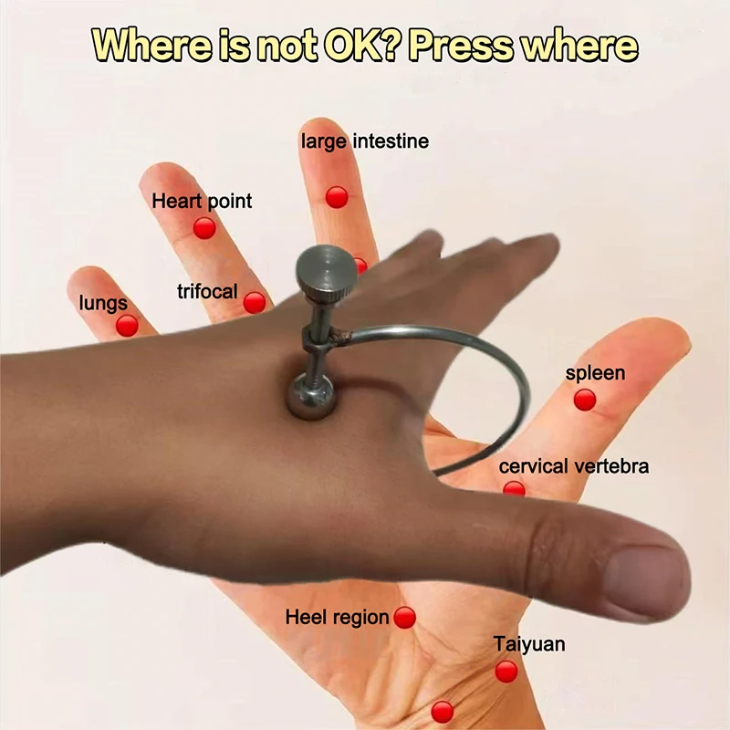 Acupoint Finger Joint Point Stainless Steel Massage Clip Portable Hand Meridian Massage Clip Hand Acupuncture Points Massager