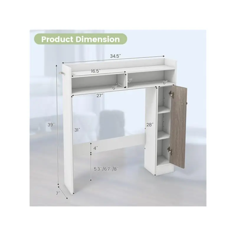 رف تخزين خزانة الحمام الأبيض لتنظيم أساسيات الحمام