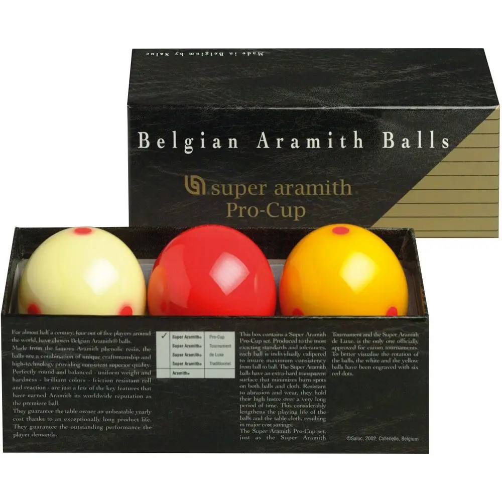 

61.5 mm Super Armith Pro Cup Carom Billiard Balls, Complete 3 Ball Set