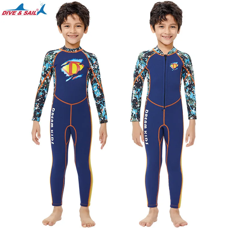 

Dive & children's wetsuit 2.5mm warm bathing suit men's one-piece long sleeve snorkeling surfing sun protection jellyfish suit