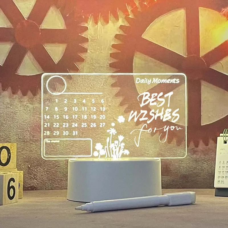 Acrylic transparent desk calendar, note board, erasable Instagram message board, home memo reminder, desktop whiteboard
