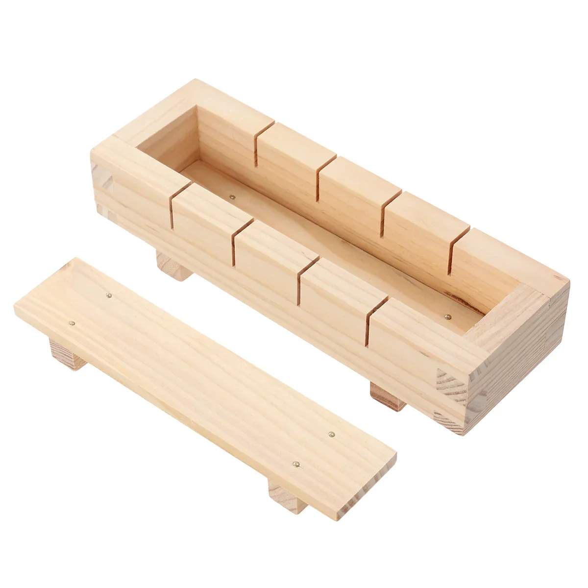 

Sush New Wooden Rectangular Sushi Press Mold Box Making Kit DIY Rice Roller Molds Kitchen Making Tool 21x7x5cm