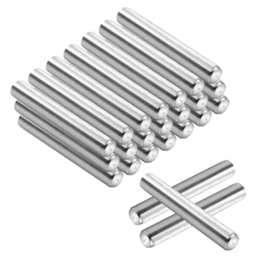 24 Pcs 304 Stainless Steel Dowel Pins, 6mm x 40mm 1/4