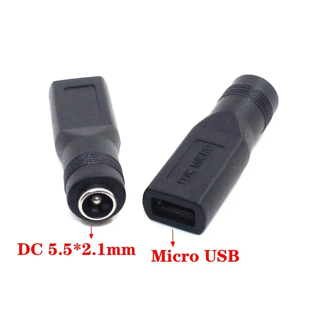 5V DC 5.5*2.1 Power Jack To Micro USB/ Type C Female DC 5.5mmx2.1mm Power Connector Adapter