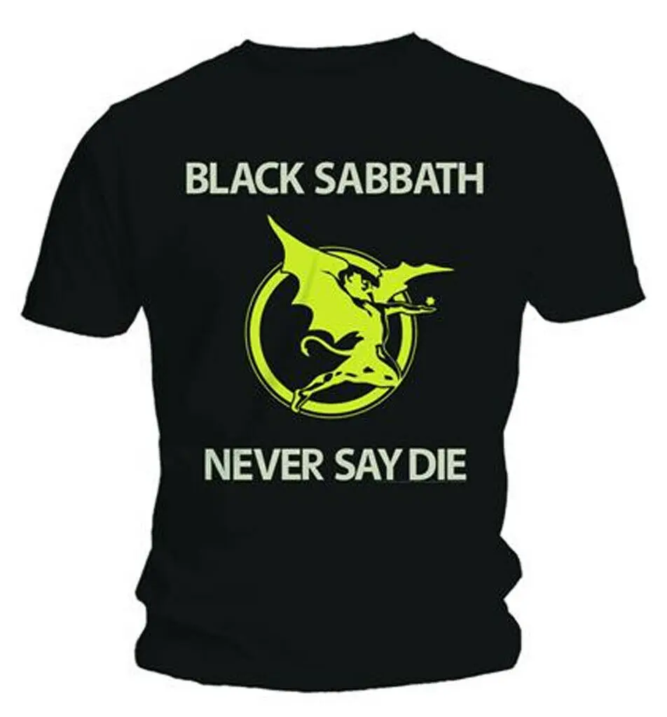 

black t shirt Sabbath 'Never Say Die' T Shirt NEW & OFFICIAL!