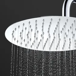 Round & Square Stainless Steel Ultra-thin Showerheads 12/10/8/6/4 Inch Rainfall Shower Head Rain Shower Chrome Finish