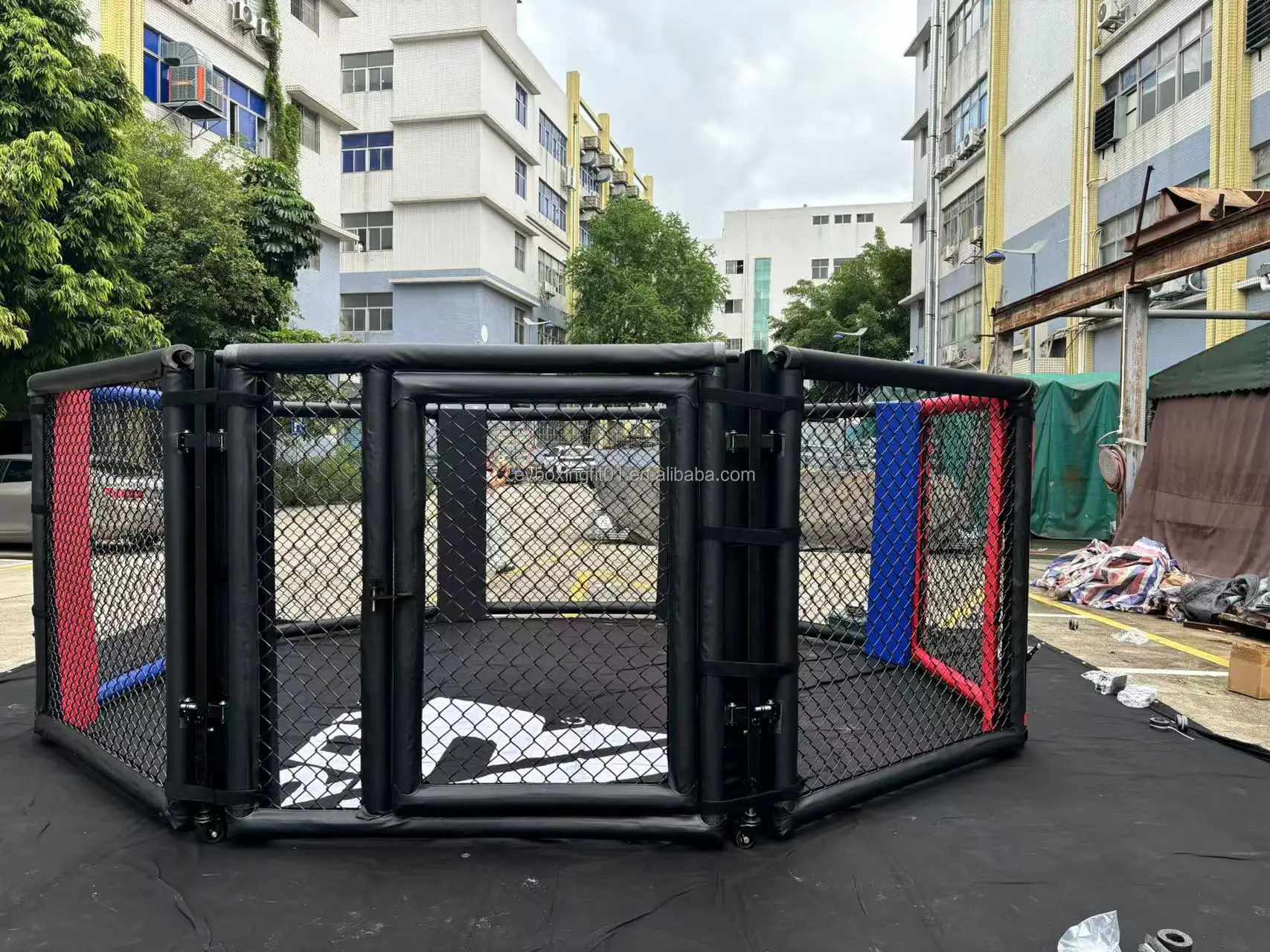 Mobile Octogon Foldable MMA Cage 4m 5m 6m Gym Fight Floor For Gym Use And Fight